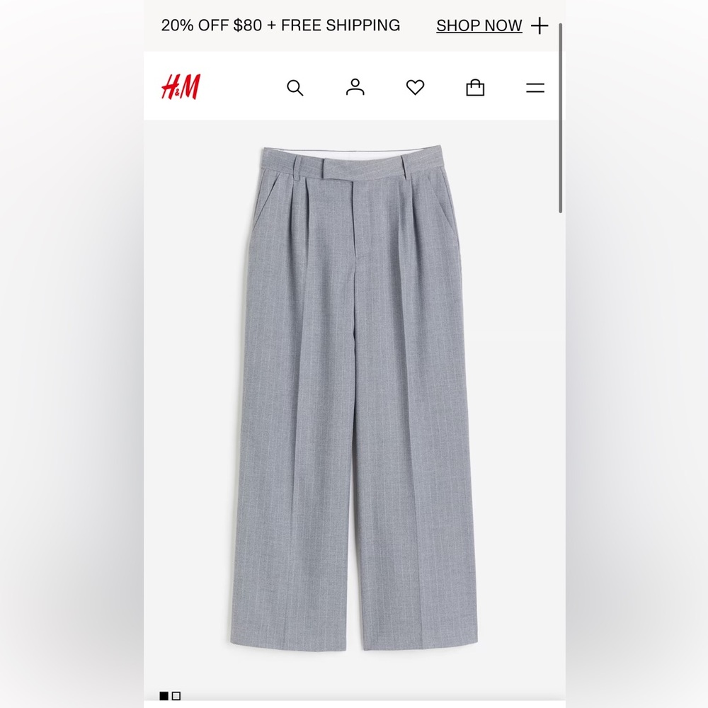 Gray Wide-Leg Trousers